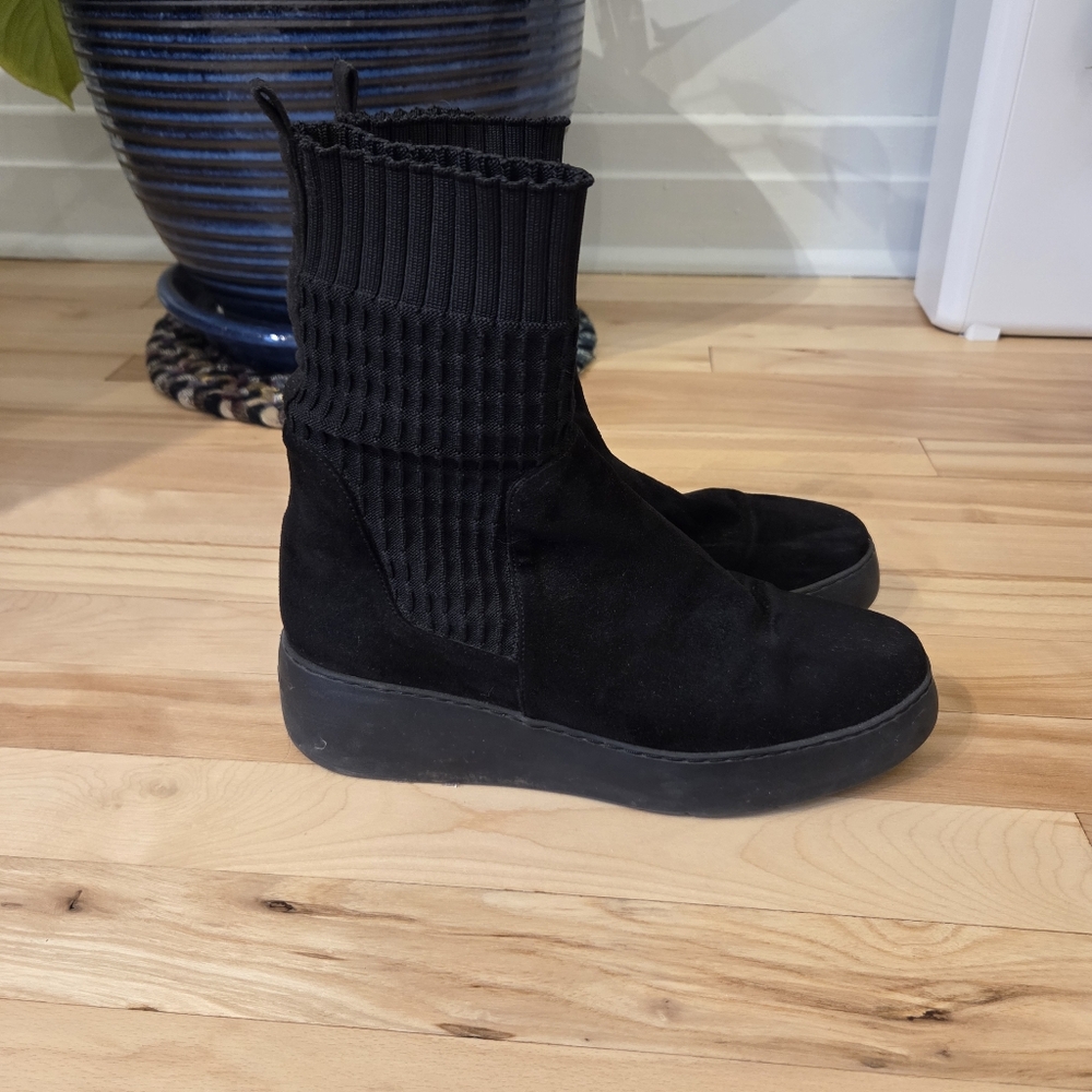 Black Wonders Fly Suede Sock Boots Size 40 - Picture 5 of 6
